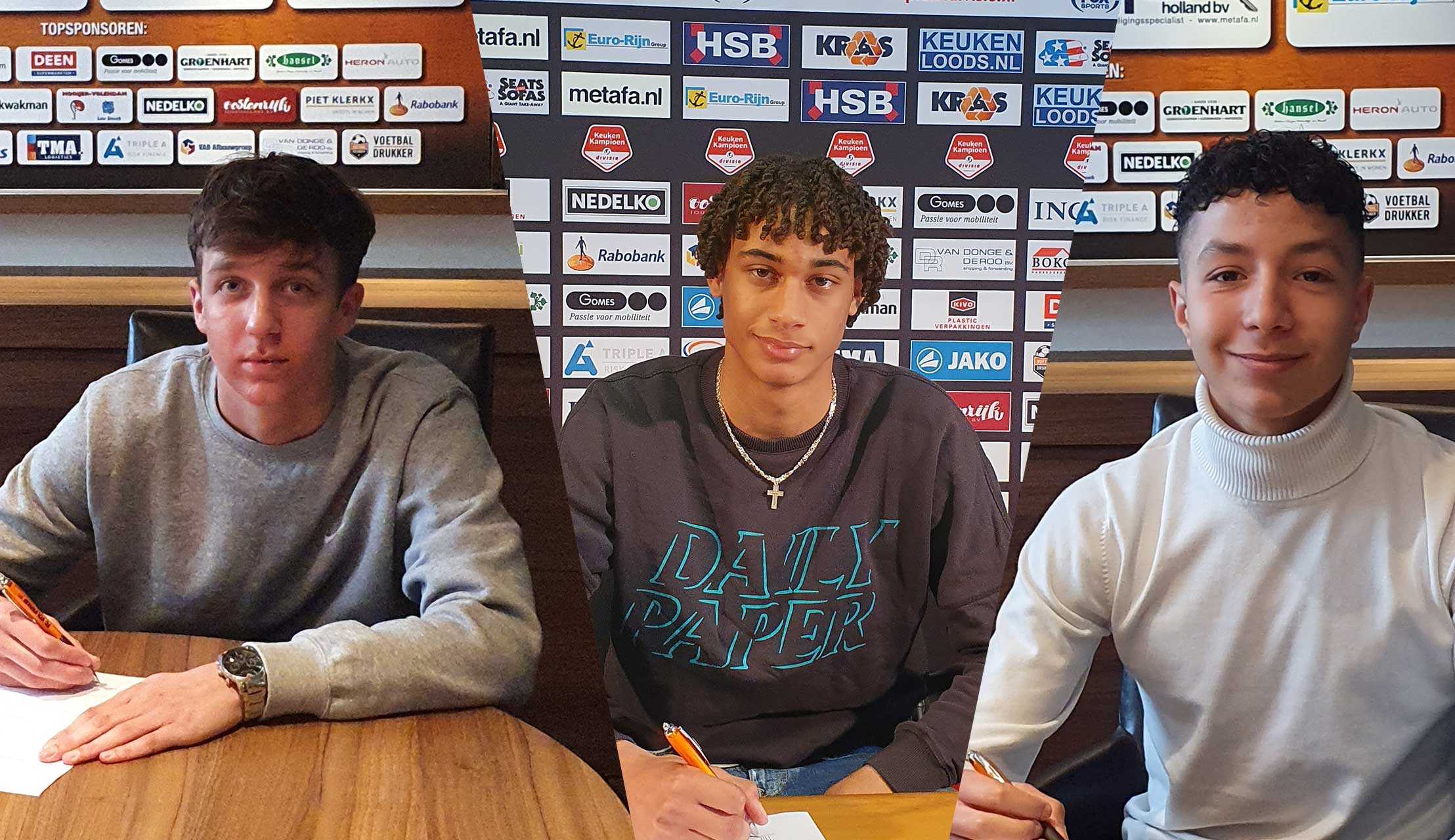 Levi Volkers, Malik Rijkaard en Ibrahim Aoulad Lfadil versterken jeugdopleiding