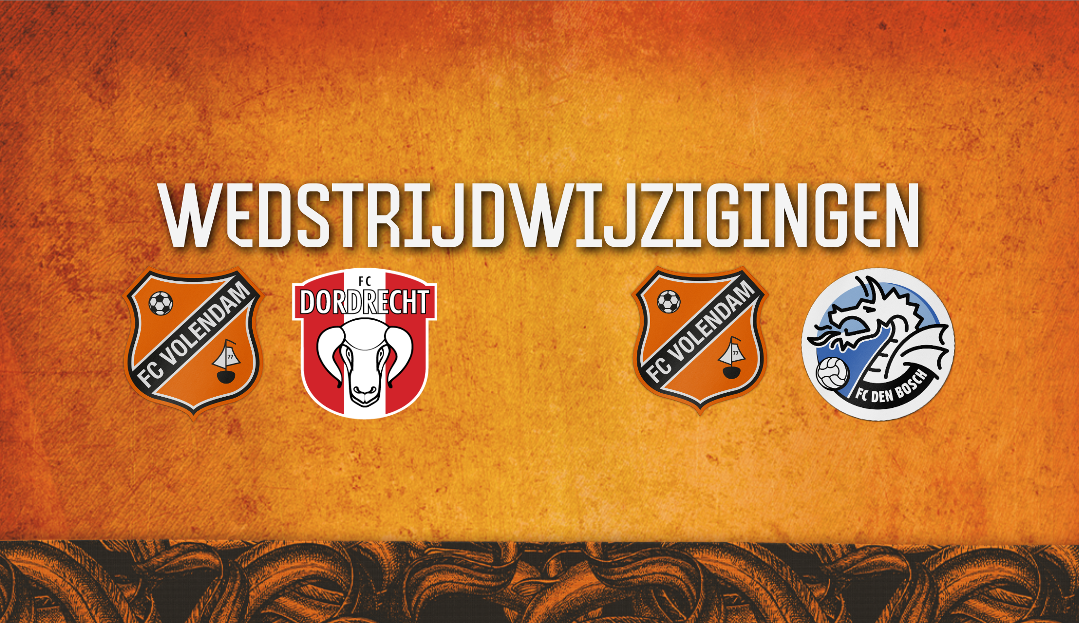 Wedstrijdwijzigingen: nieuwe datum voor duels tegen FC Dordrecht en FC Den Bosch