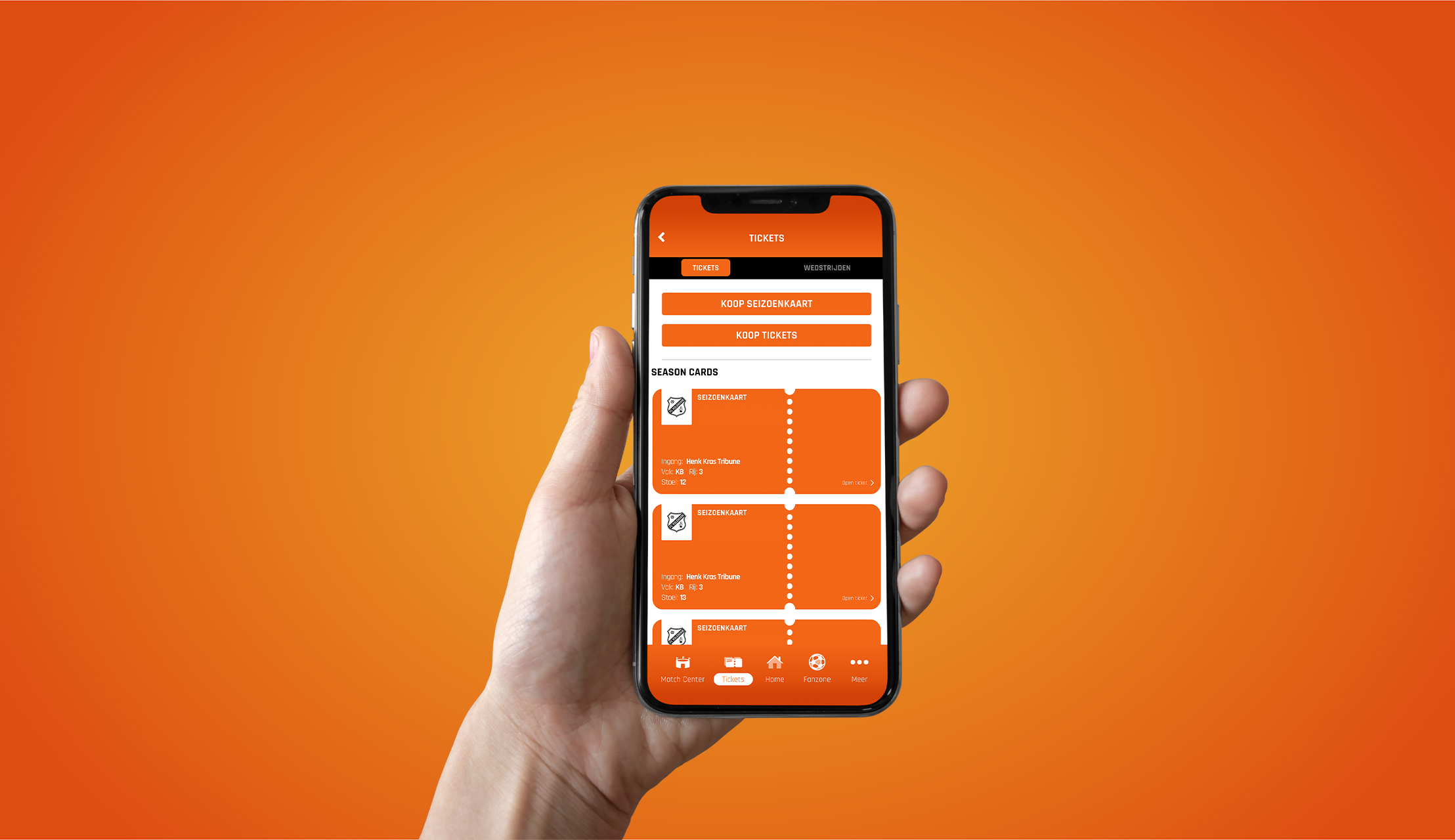 Deel vanaf nu jouw tickets in de FC Volendam-app