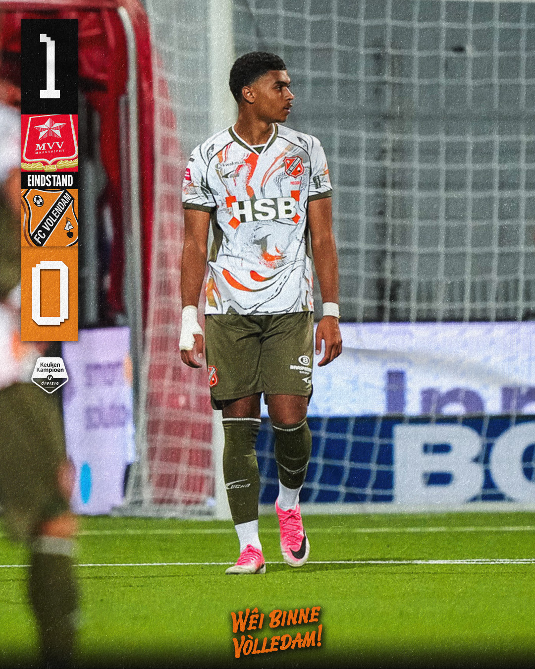 Einde wedstrijd. FC Volendam verliest in Maastricht.