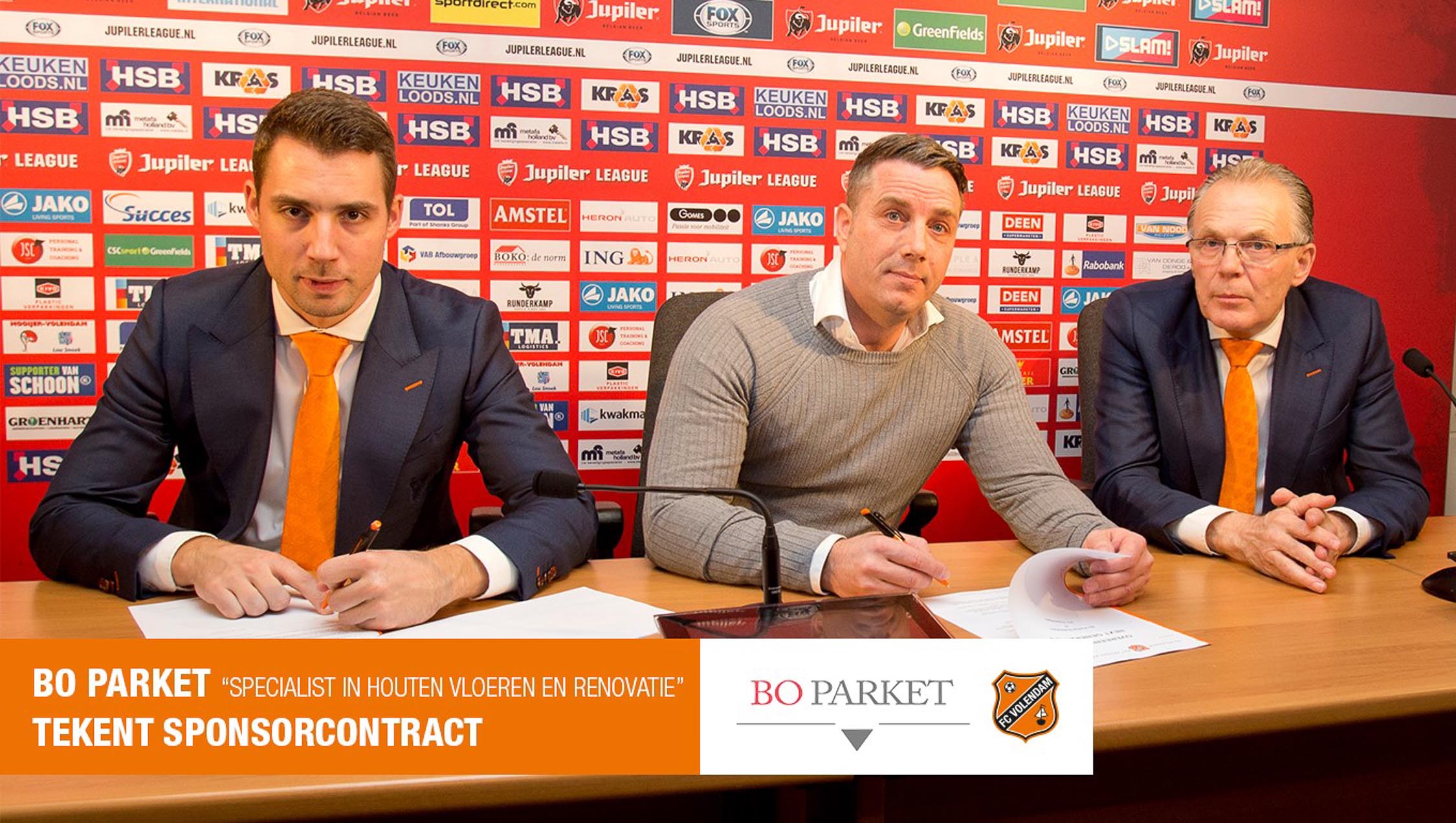 Bo Parket Volendam ondertekent sponsorcontract