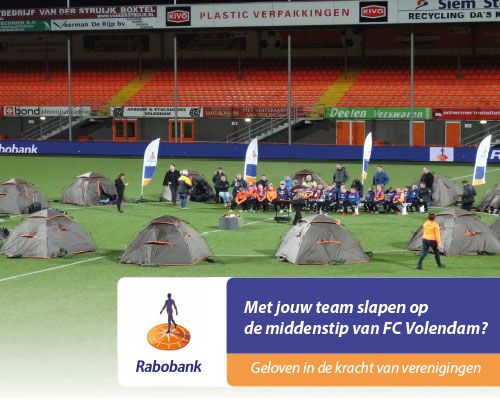 Slaapt jouw team straks op de middenstip van FC Volendam?