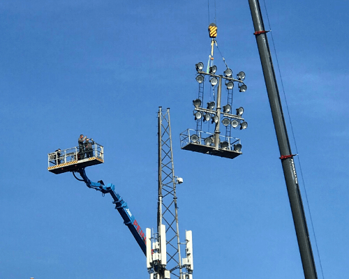 Werkzaamheden aan lichtmasten en nieuwe ledverlichting