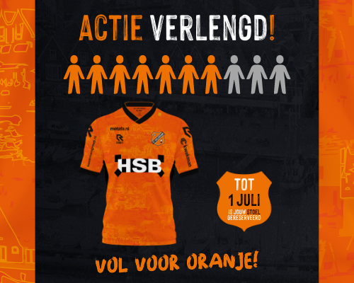 Update: verlengactie tot 1 juli; zeventig procent kiest thuisshirt