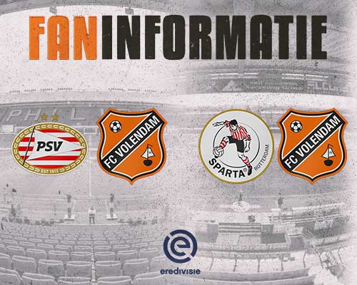 Kaartverkoop informatie over uitduels tegen PSV en Sparta Rotterdam