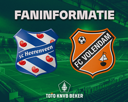 Faninformatie TOTO KNVB Bekerduel tegen sc Heerenveen