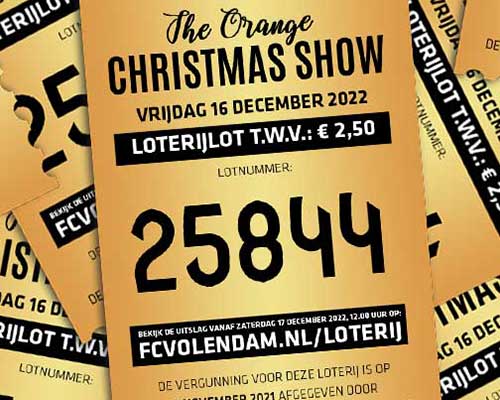 Bekijk de trekkingsuitslag loterij The Orange Christmas Show 2022