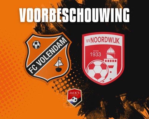 Jong FC Volendam treft middenmoter Noordwijk in het Kras Stadion