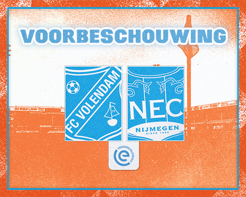 In vorm verkerend N.E.C. Nijmegen over de vloer in Kras Stadion