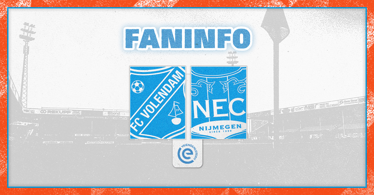 Faninformatie: Zondagmiddagduel tegen N.E.C. Nijmegen