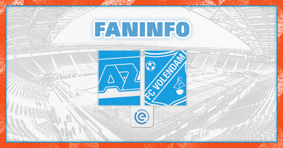 Faninformatie voor AZ-uit op zaterdag 10 januari
