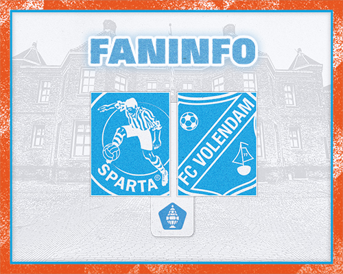 Faninformatie voor de bekerwedstrijd tegen Sparta Rotterdam
