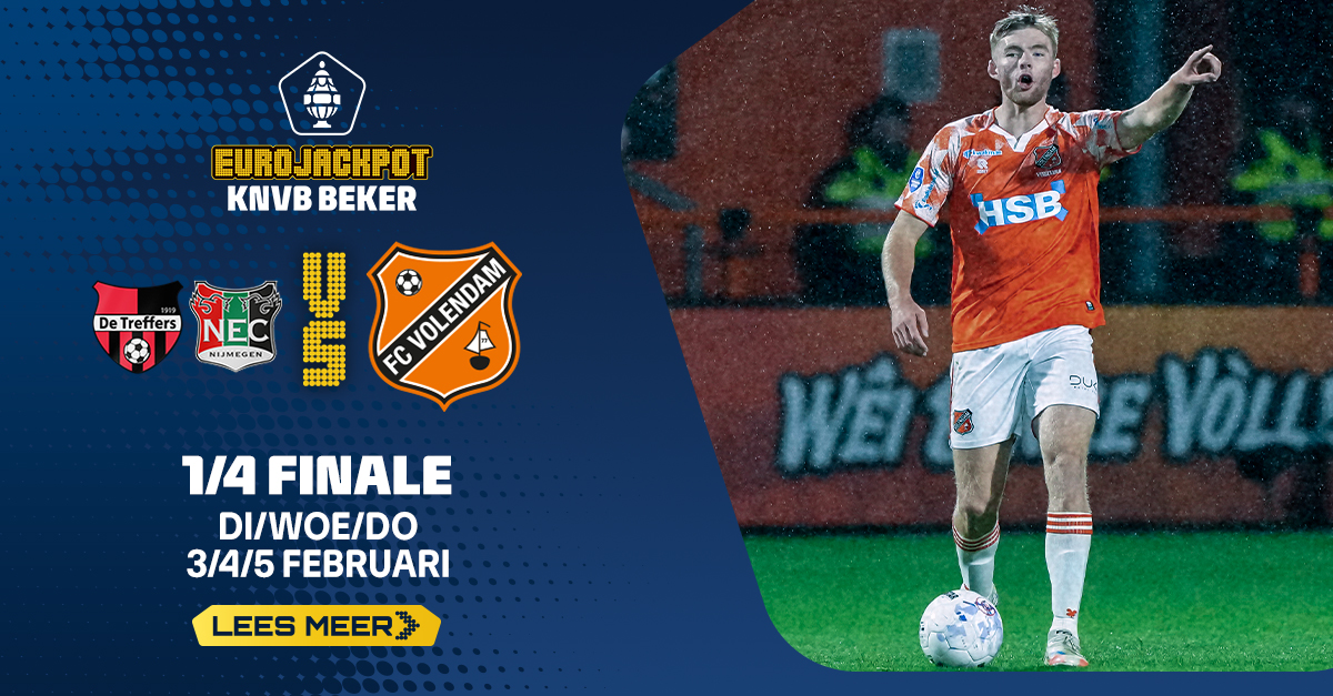 De Treffers of N.E.C. Nijmegen tegenstander in kwartfinale Eurojackpot KNVB Beker