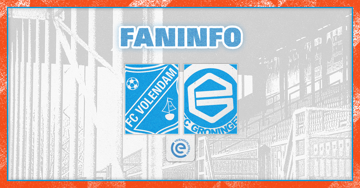 Faninformatie: thuisduel tegen FC Groningen op zondagmiddag