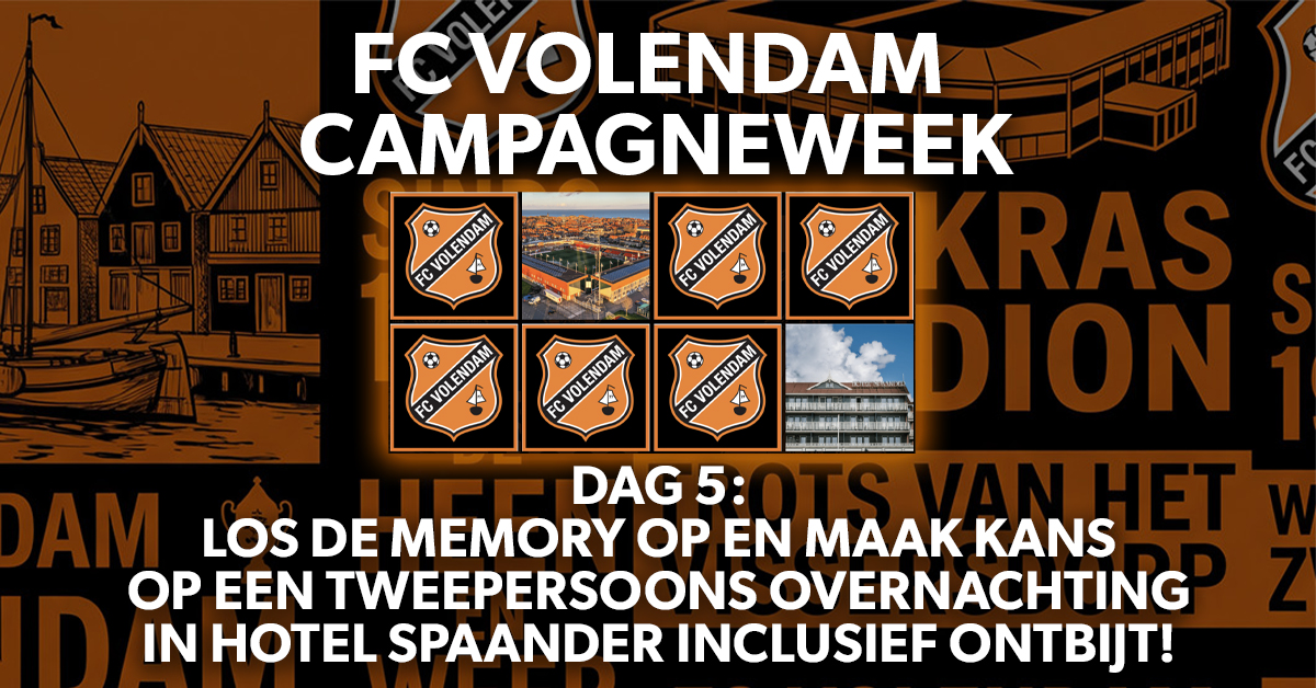 De FC Volendam-campagneweek: win een overnachting in Hotel Spaander