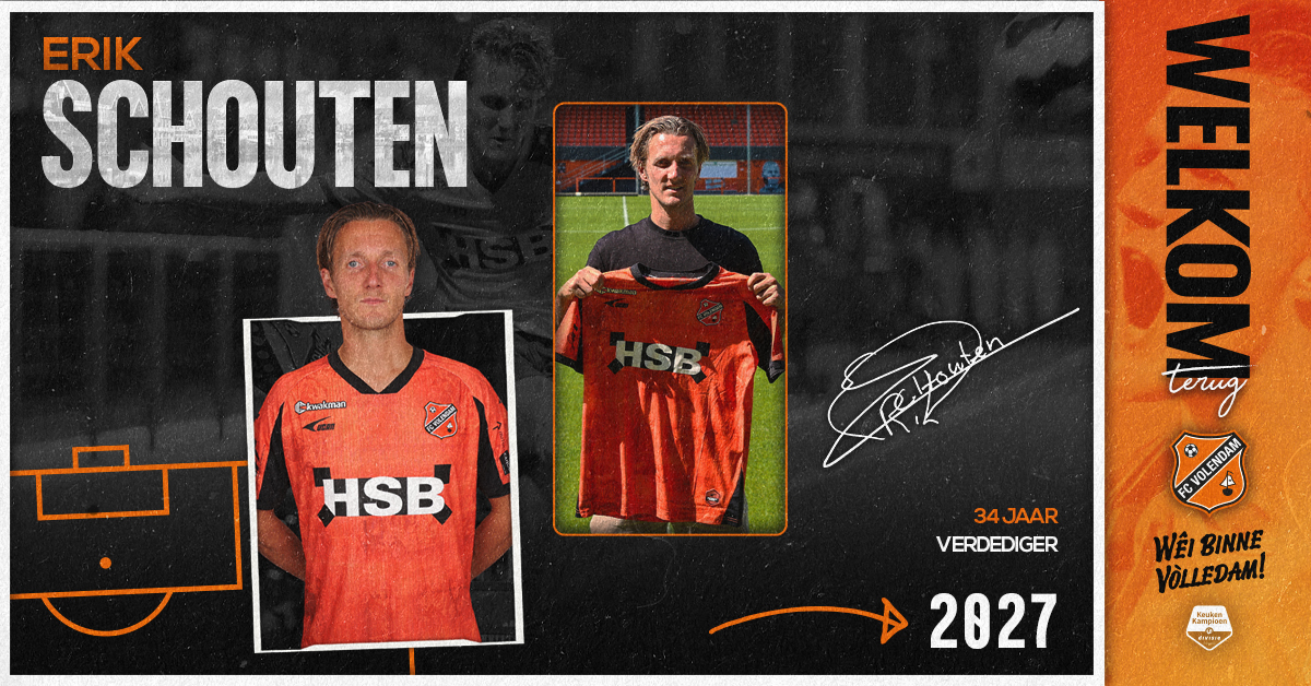 Erik Schouten keert terug bij FC Volendam